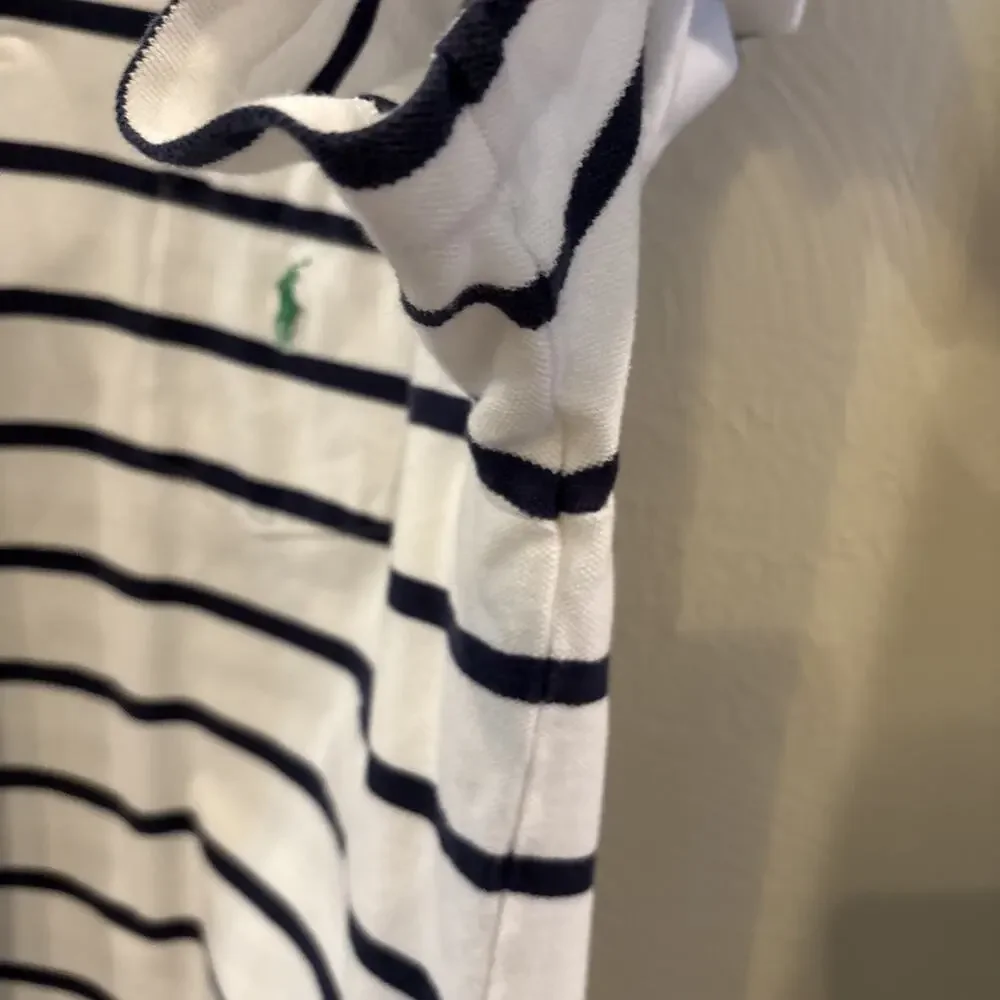 Vintage Polo by Ralph Lauren Blue White Striped 100% Cotton Men's XL Polo‎ Shirt
